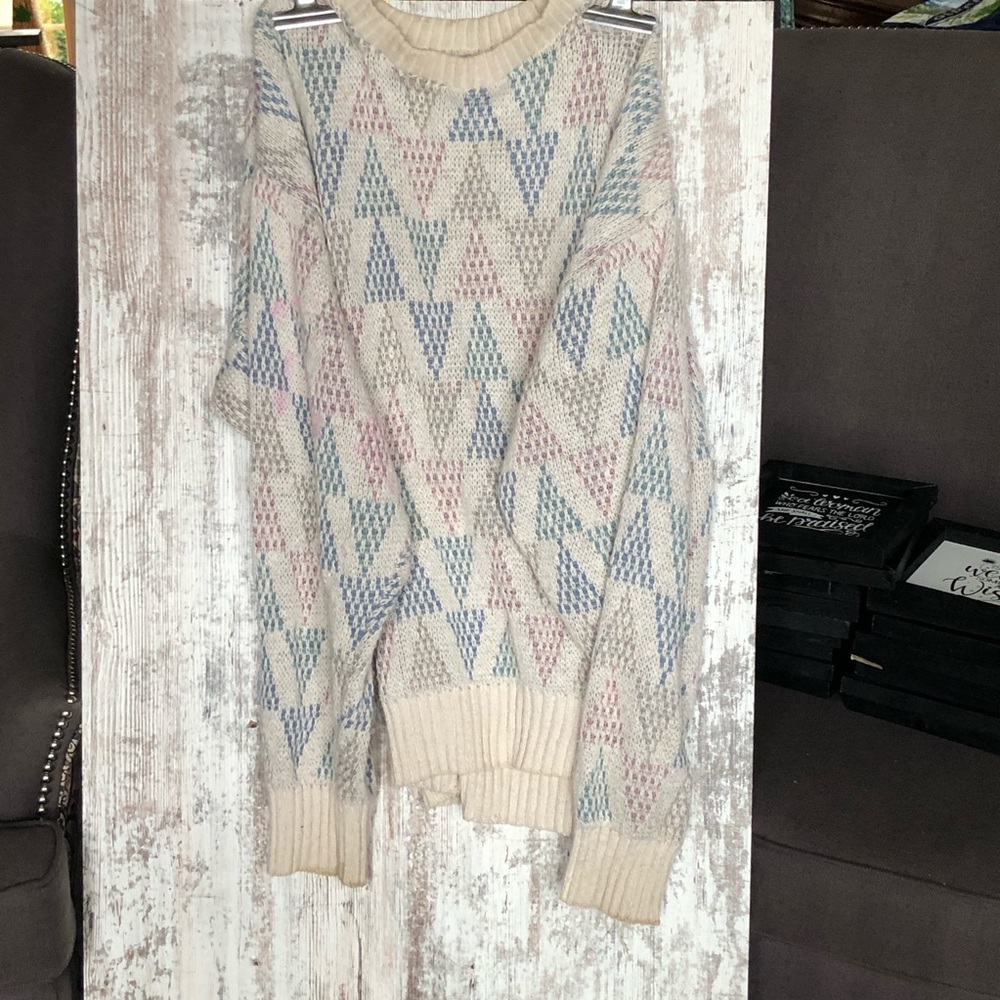 White Multi Colored Christmas Tree Sweater